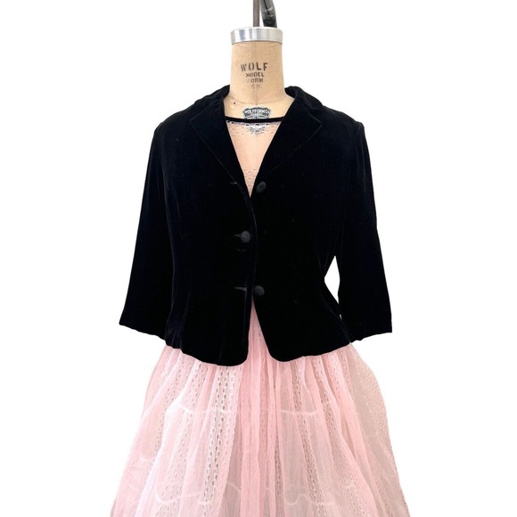 Vintage Mary McFadden Black Velvet Jacket Silk Rayon Blazer Sz Medium - Picture 3 of 8